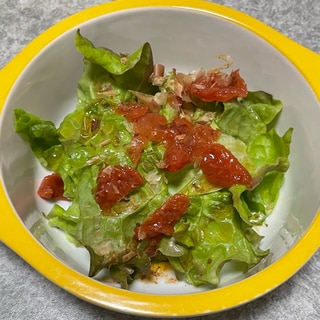 レタスの梅サラダ(ごま油 白だし 鰹節)
